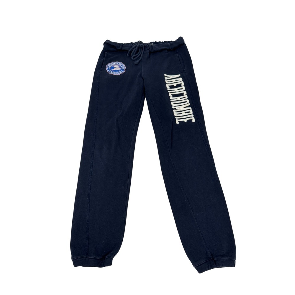Y2K Abercrombie & Fitch Navy Logo Sweatpants XS Athletic Club Fleece Joggers